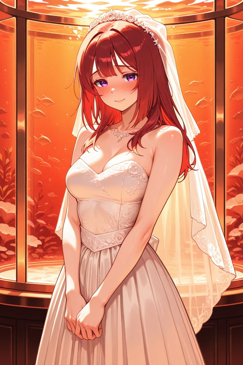 長身美脚赤髪紫目美少女のヴェディングドレス姿💒（ＢＯＮＳＡＩ様版）