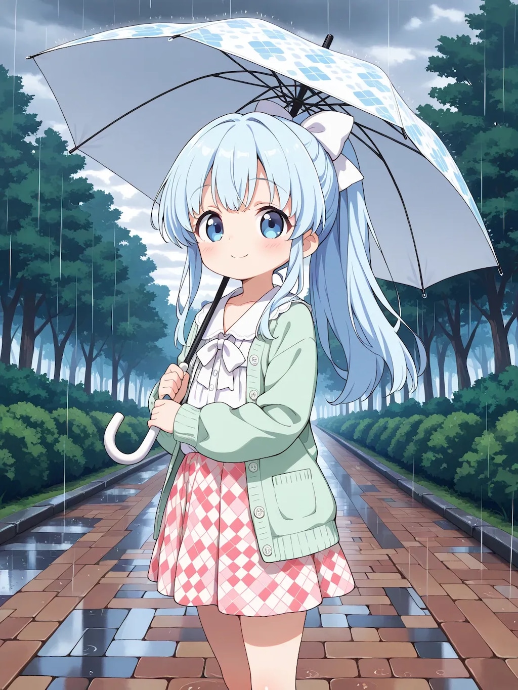 雨の日のお散歩・あおいちゃん