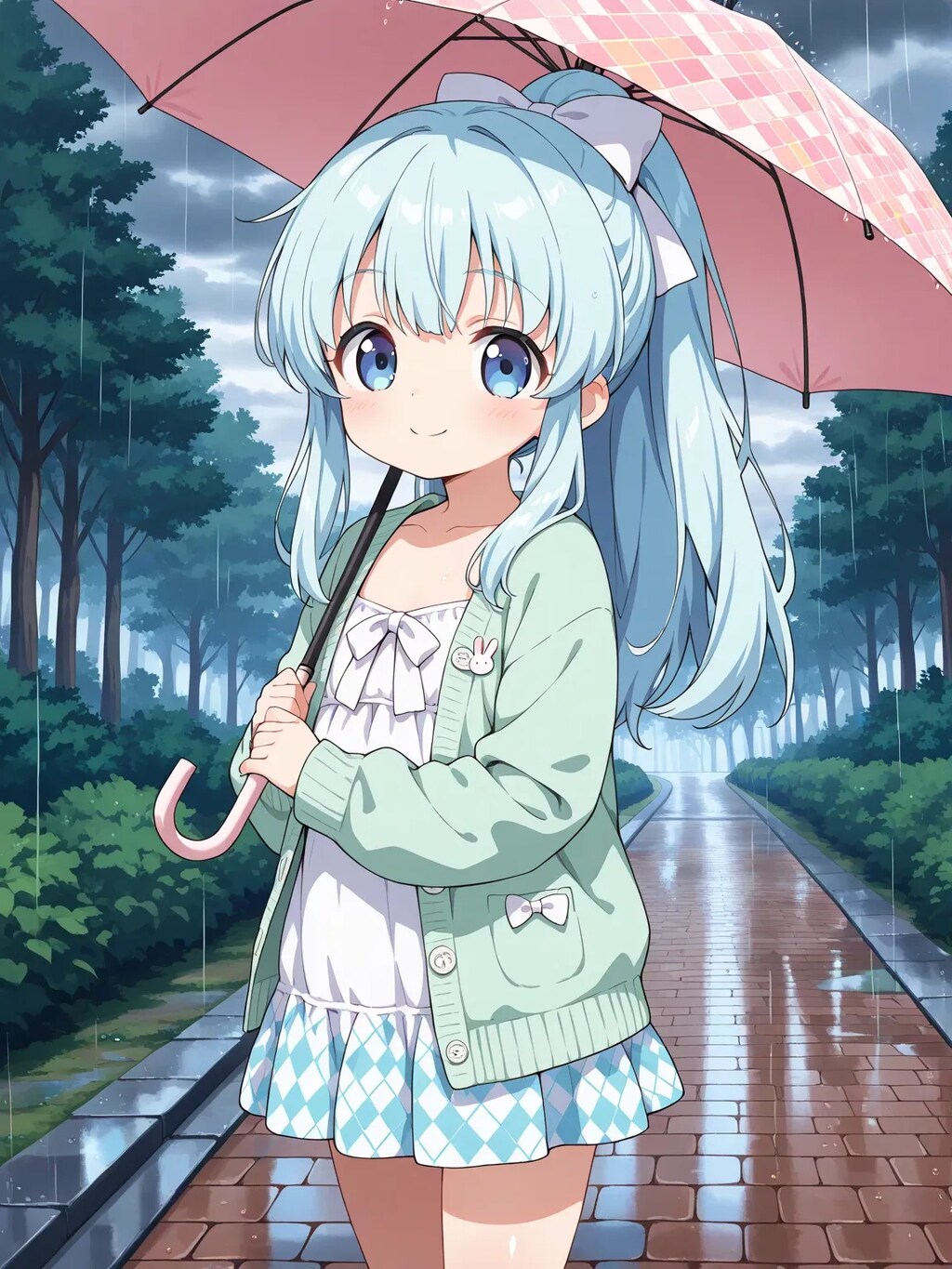雨の日のお散歩・あおいちゃん