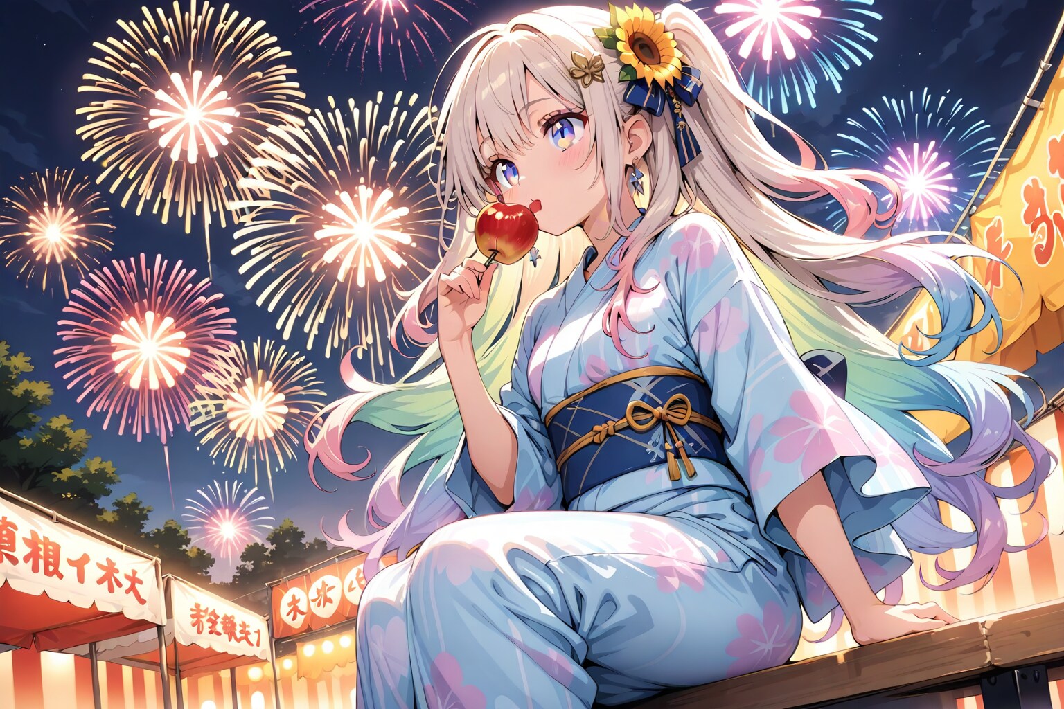 【LARIMAR】夏祭り | の人気AIイラスト・グラビア