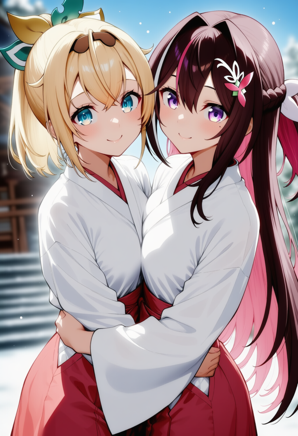 あずいろが巫女服着ていちゃいちゃする