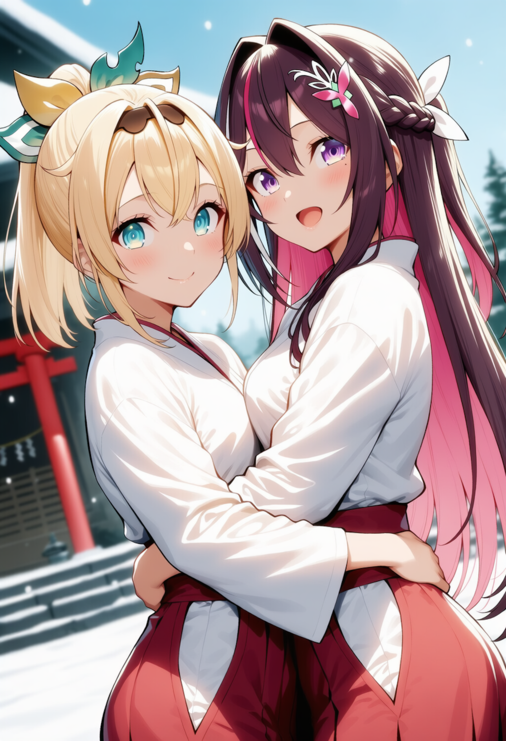 あずいろが巫女服着ていちゃいちゃする