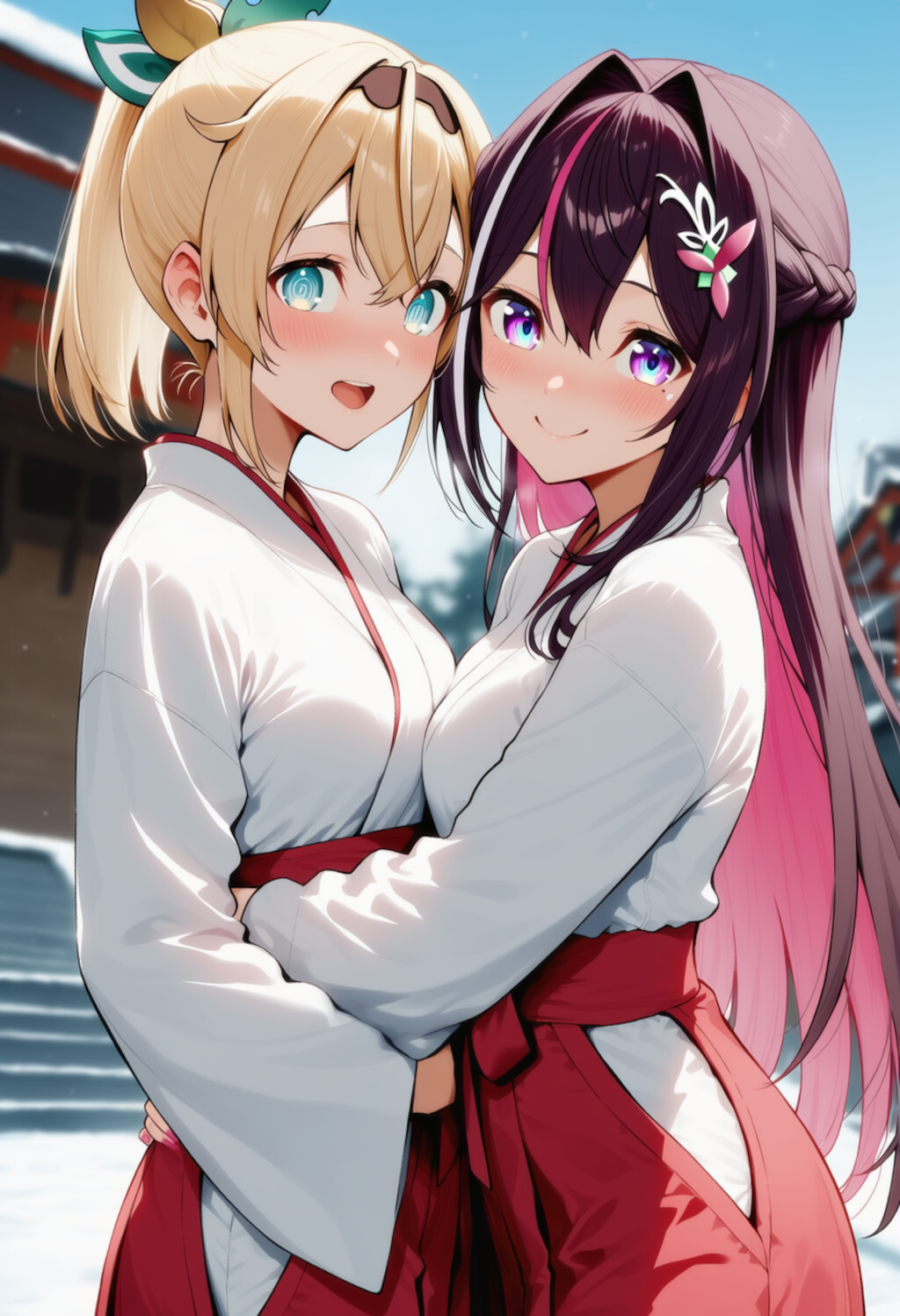 あずいろが巫女服着ていちゃいちゃする