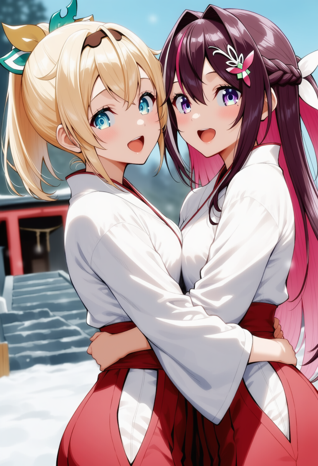 あずいろが巫女服着ていちゃいちゃする