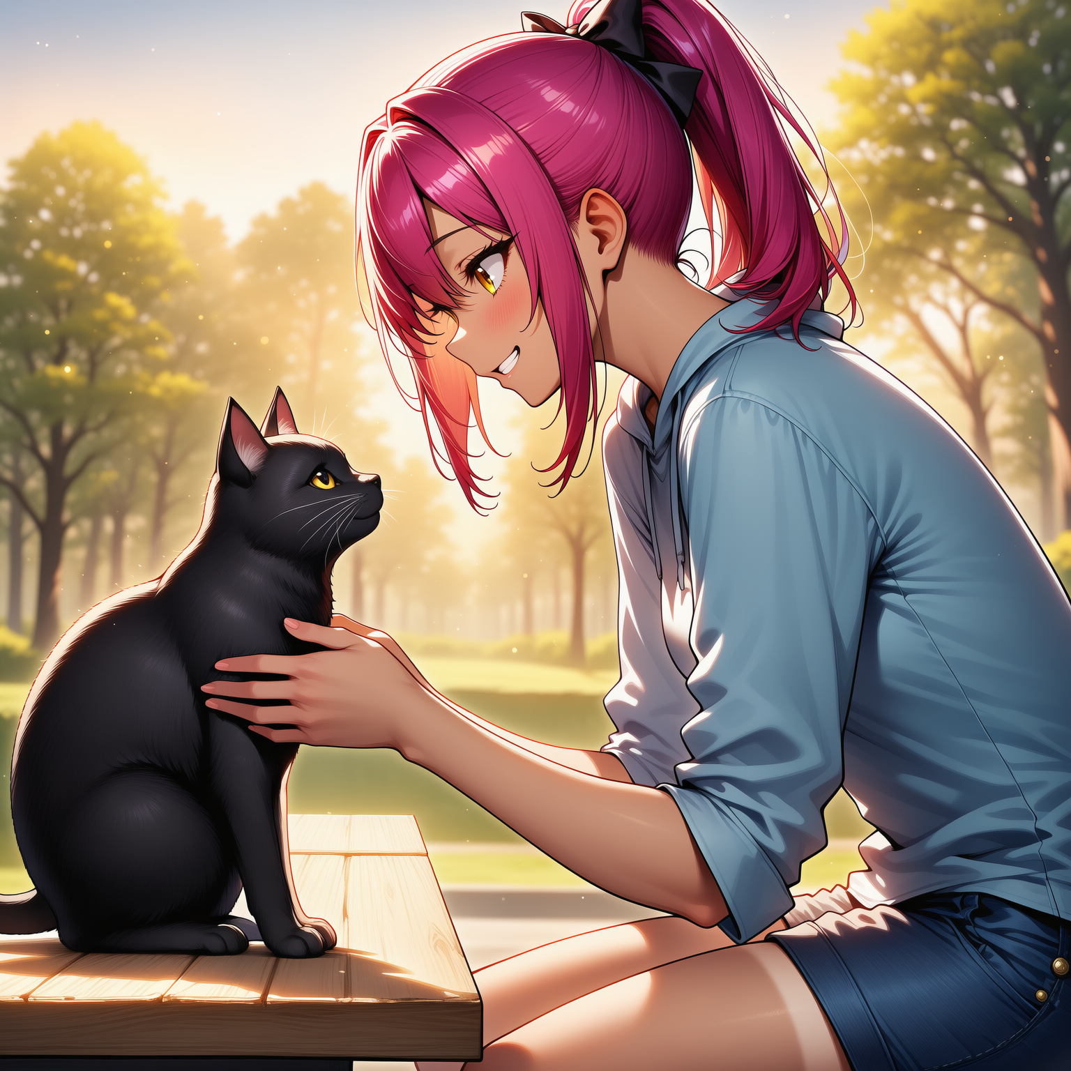 渚沙　猫と夕方