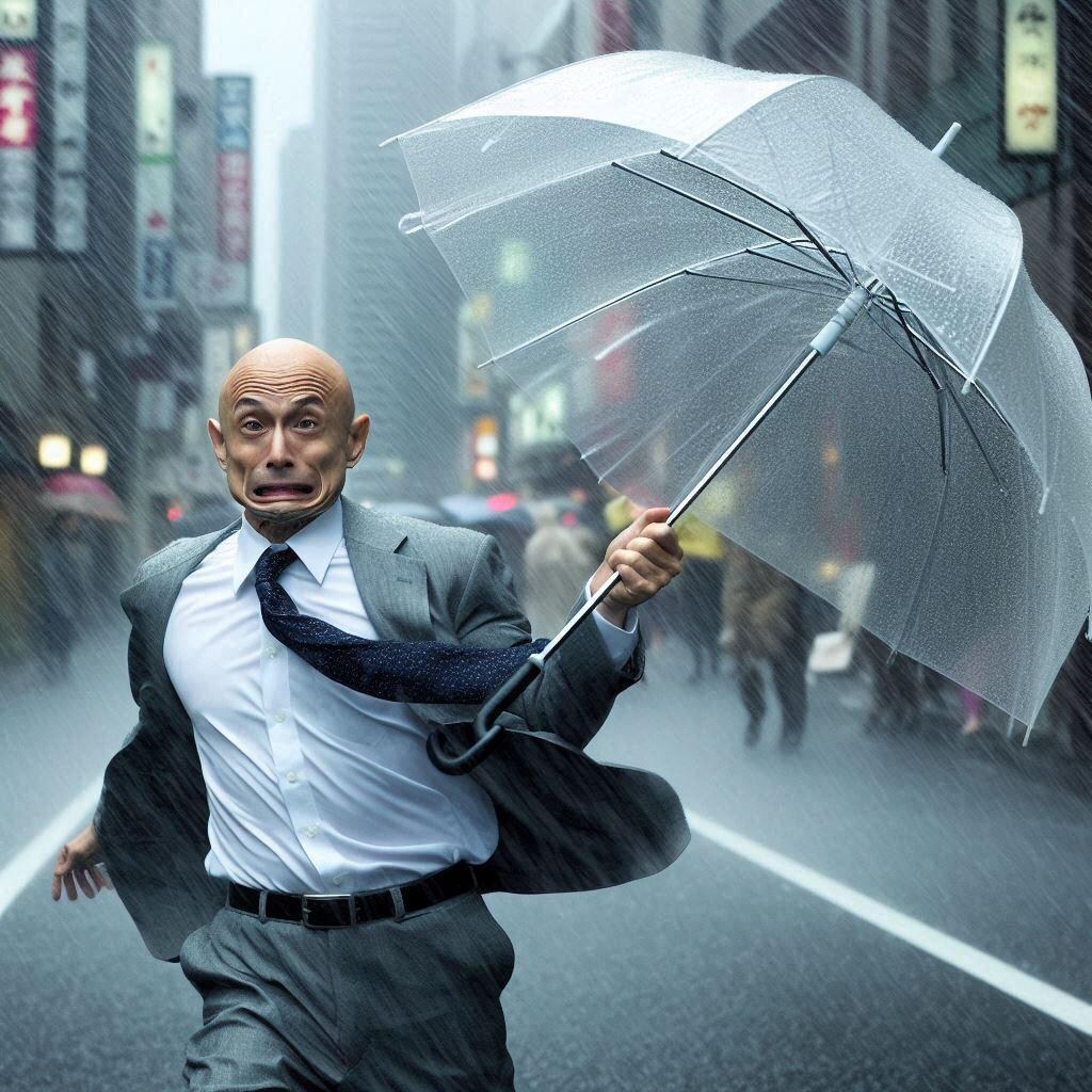 ビニール傘とハゲ部長