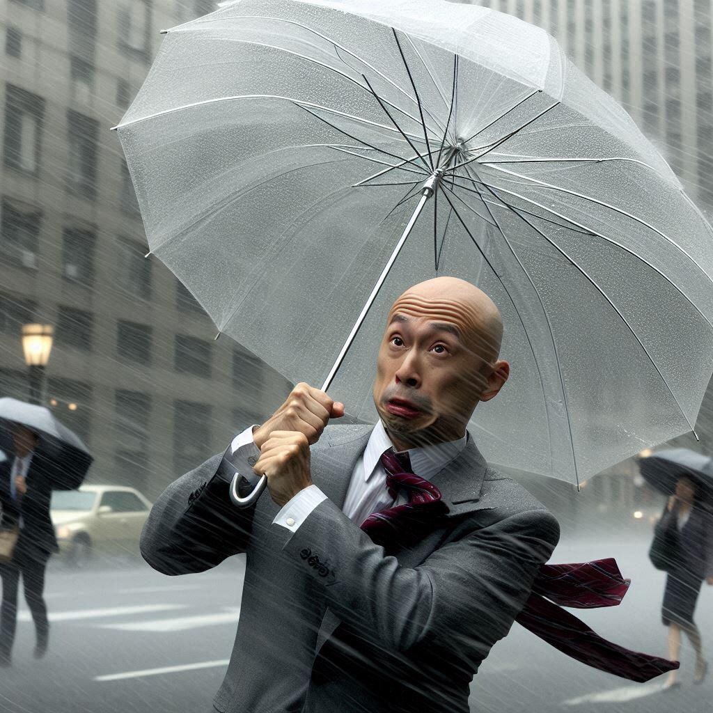 ビニール傘とハゲ部長