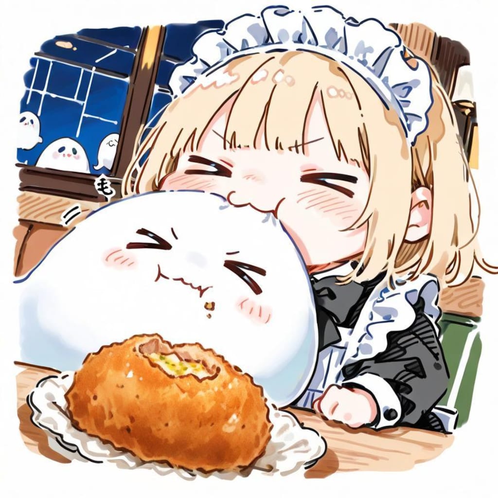 コロッケも 怪異もおジャンボ メイドちゃん👻