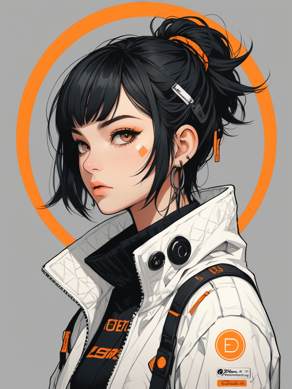 orange cyberpunk girl