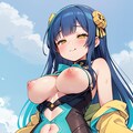 複雑カットボディースーツでポロリ 4枚目