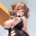 複雑カットボディースーツでポロリ 11枚目