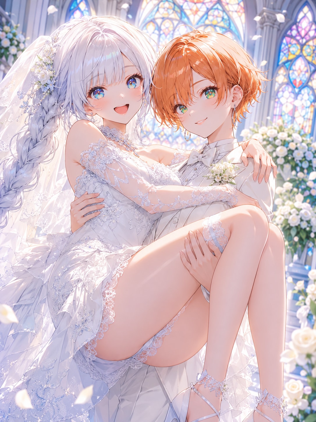 白い花嫁と花婿