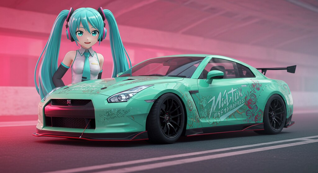 初音ミクと日産GT-R