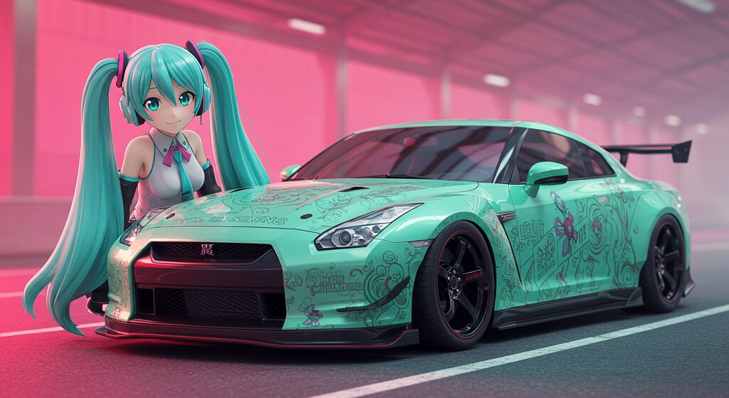 初音ミクと日産GT-R