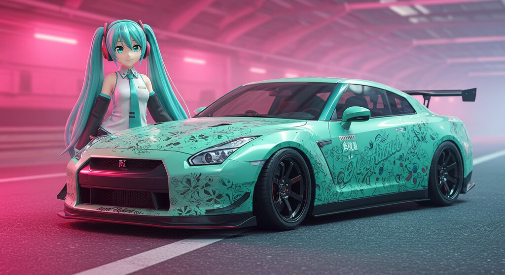 初音ミクと日産GT-R