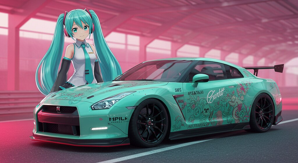 初音ミクと日産GT-R