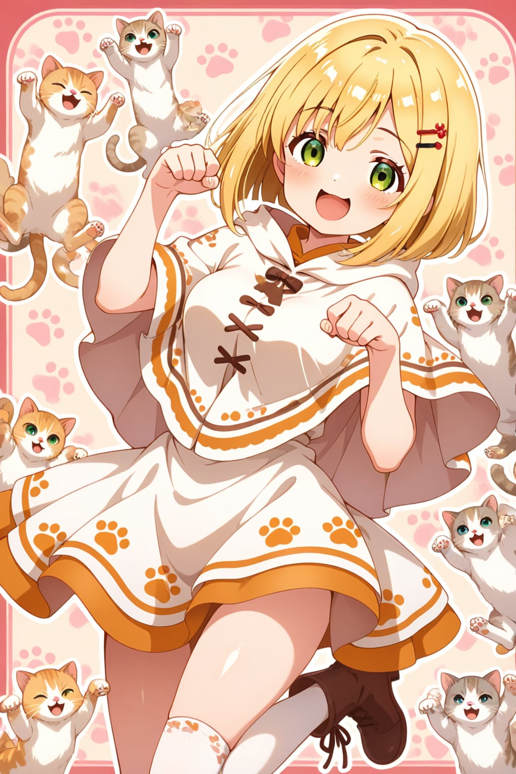 猫ポンチョの千鶴ちゃん | の人気AIイラスト・グラビア