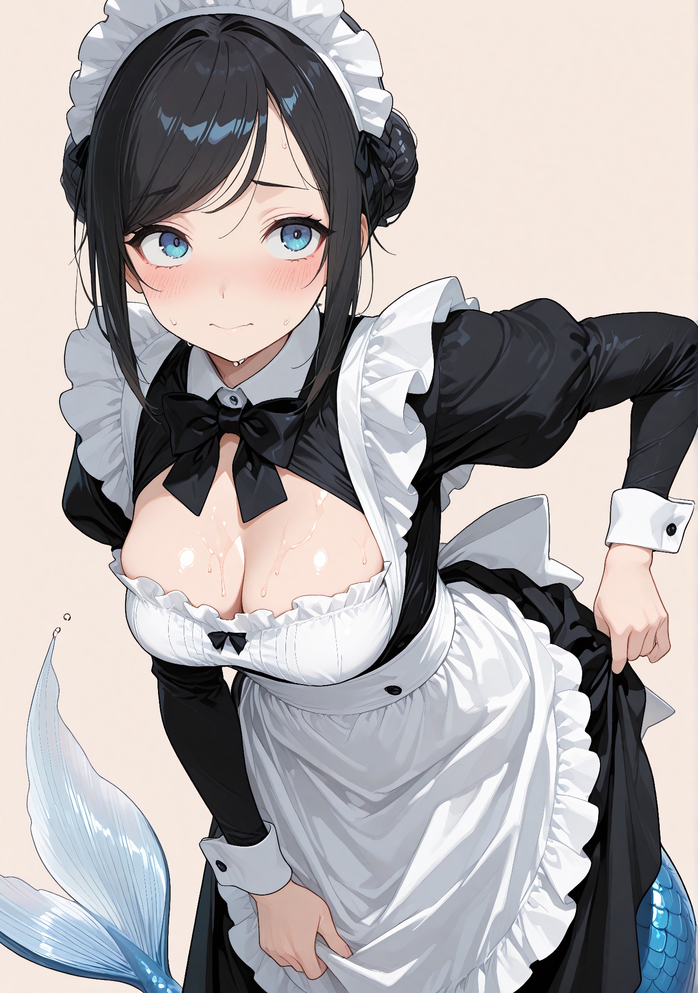 困惑しながら脱いでくれるマーレ