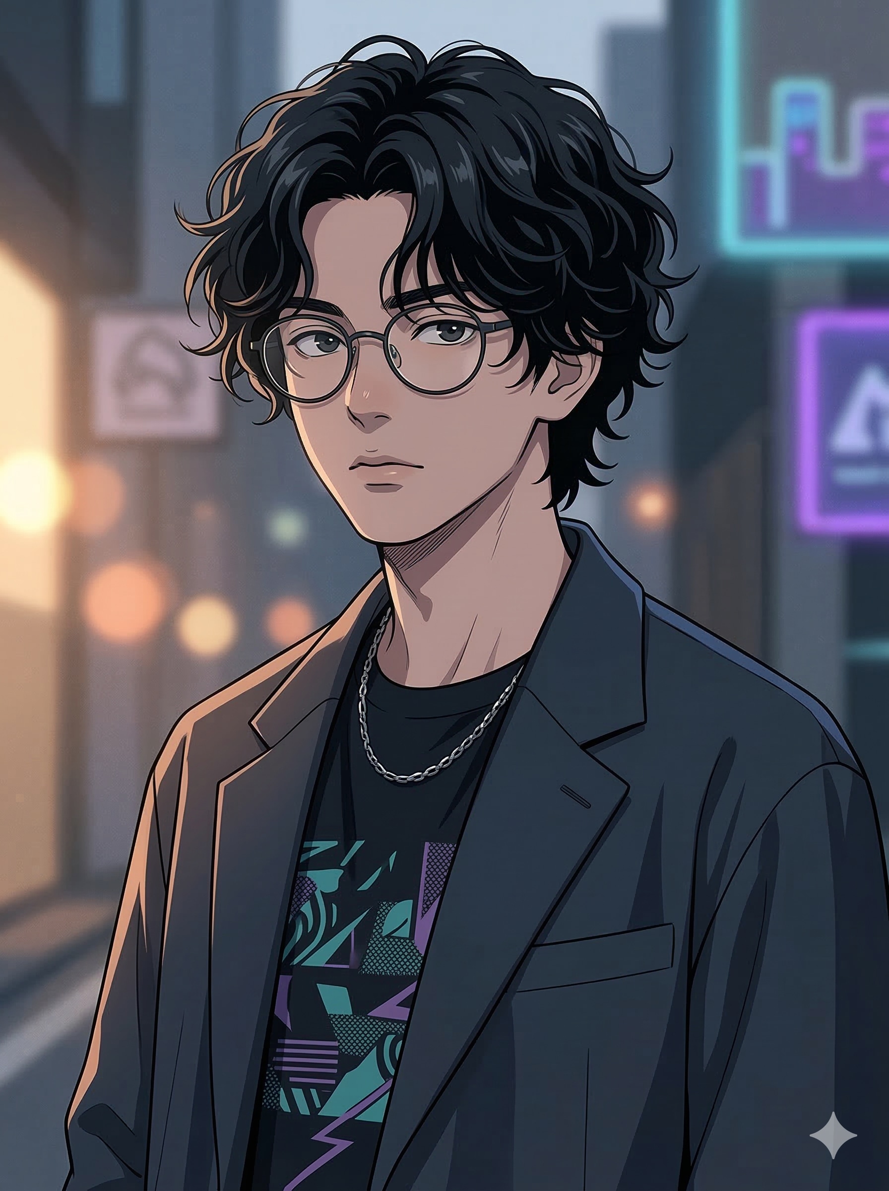 天然パーマの男性 | の人気AIイラスト・グラビア