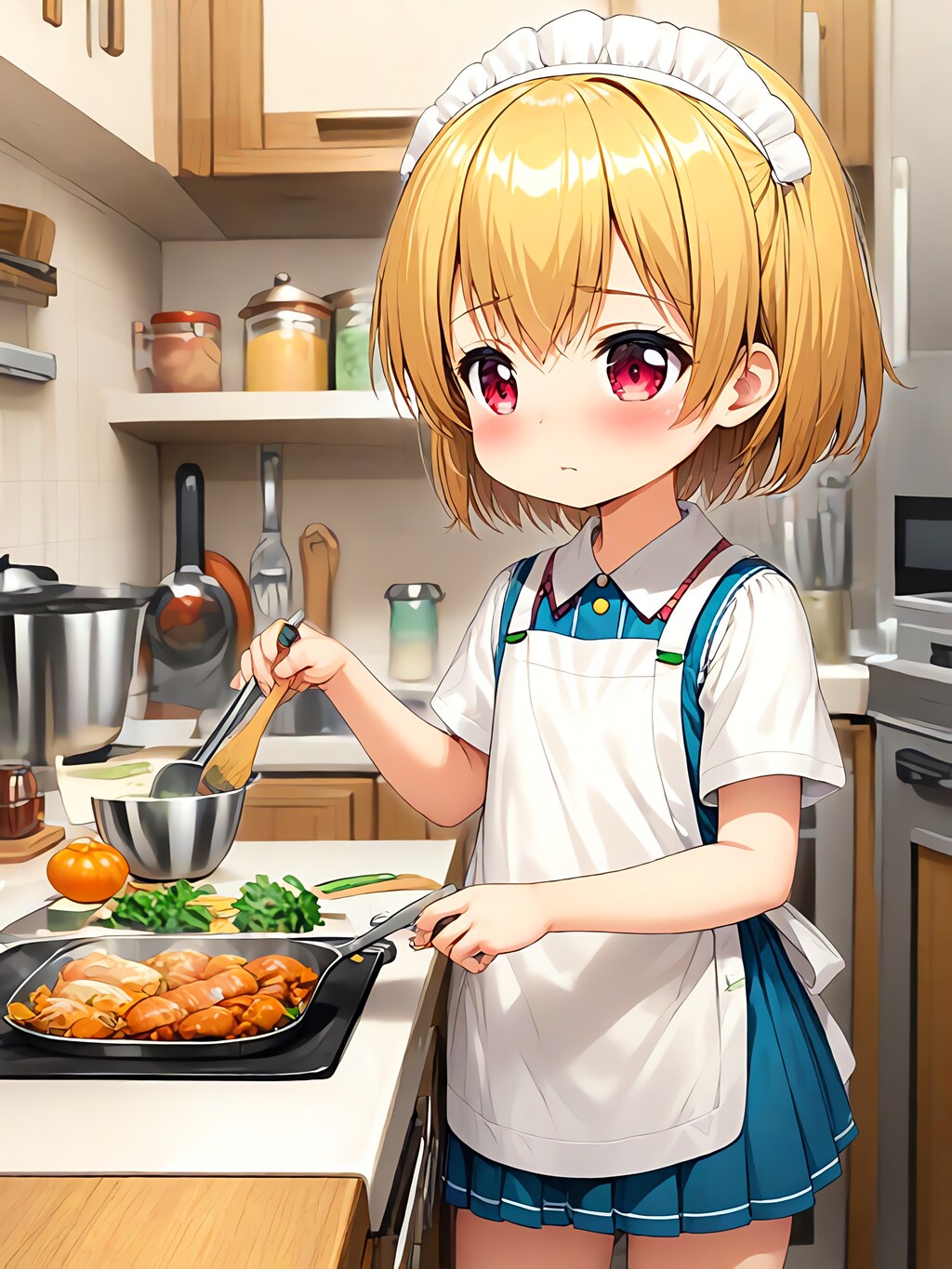 土曜日の昼食のお手伝いするロリ！