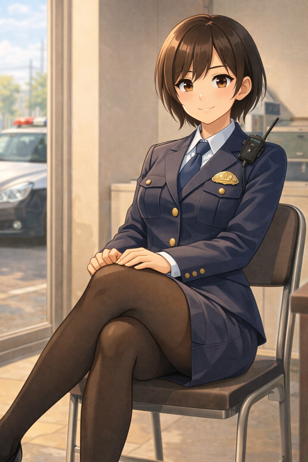 警察官のオフィス内での休息 | の人気AIイラスト・グラビア