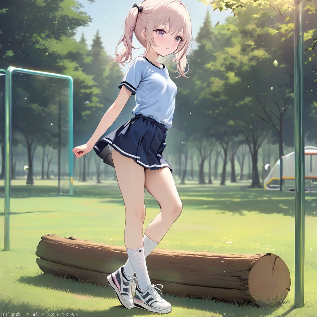 公園の遊具で楽しむ元気っ子