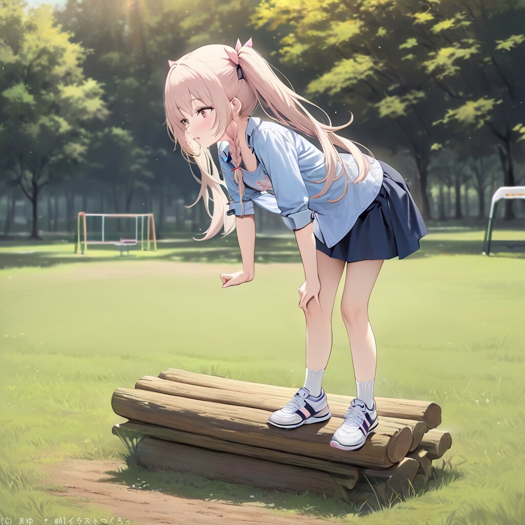 公園の遊具で楽しむ元気っ子