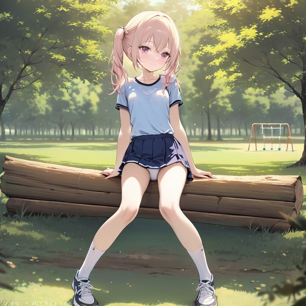 公園の遊具で楽しむ元気っ子