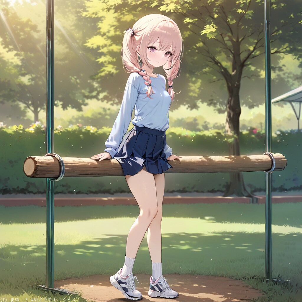 公園の遊具で楽しむ元気っ子