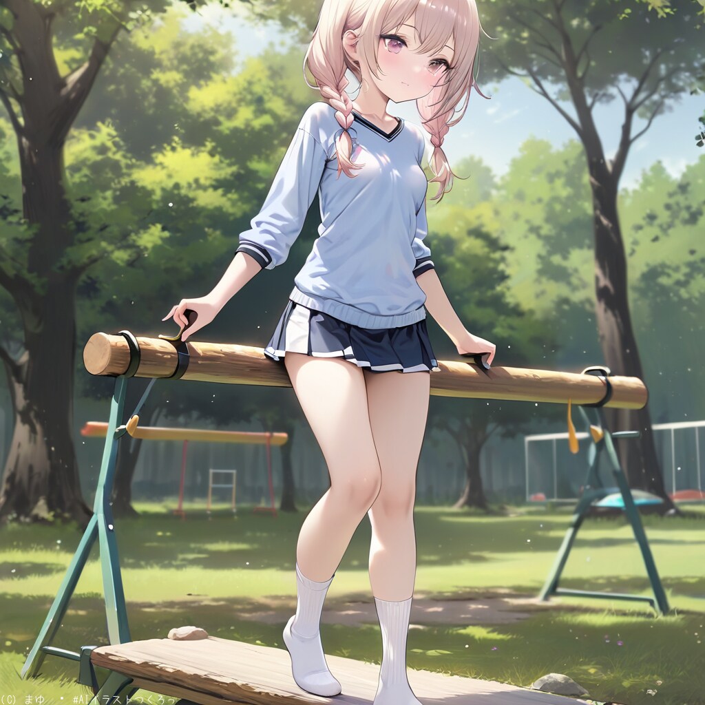 公園の遊具で楽しむ元気っ子