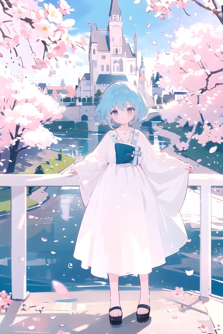 桜咲く庭園にて