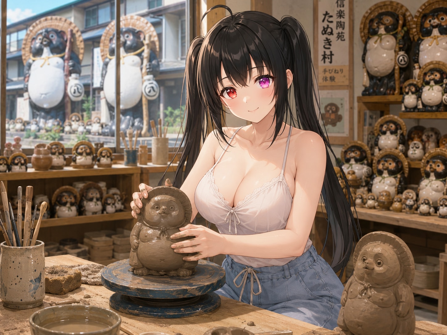 たぬき作りの陶芸体験