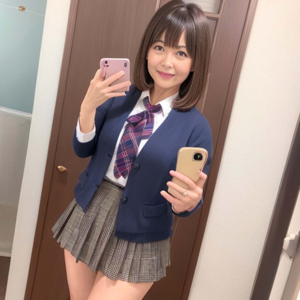 熟女に娘の制服を着た自撮りを命令