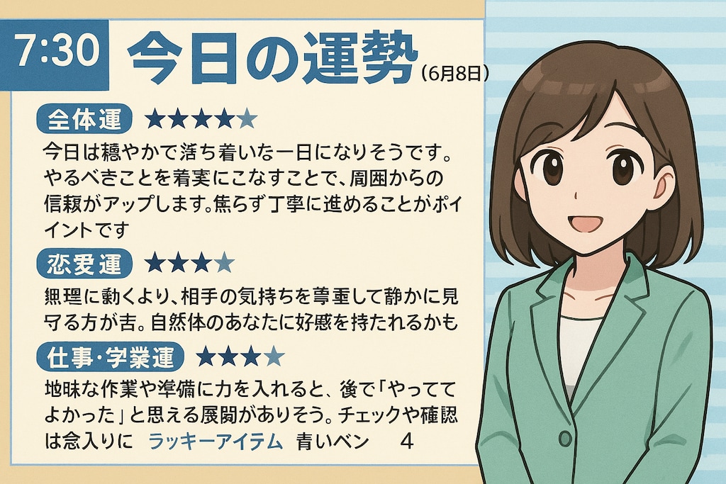 新企画！今日の運勢 2025/6/9(月)