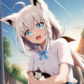 猫ちゃんかわいい♡（白上フブキ） 6枚目