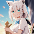 猫ちゃんかわいい♡（白上フブキ） 4枚目
