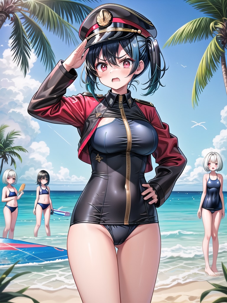 軍人さんの水着 | の人気AIイラスト・グラビア