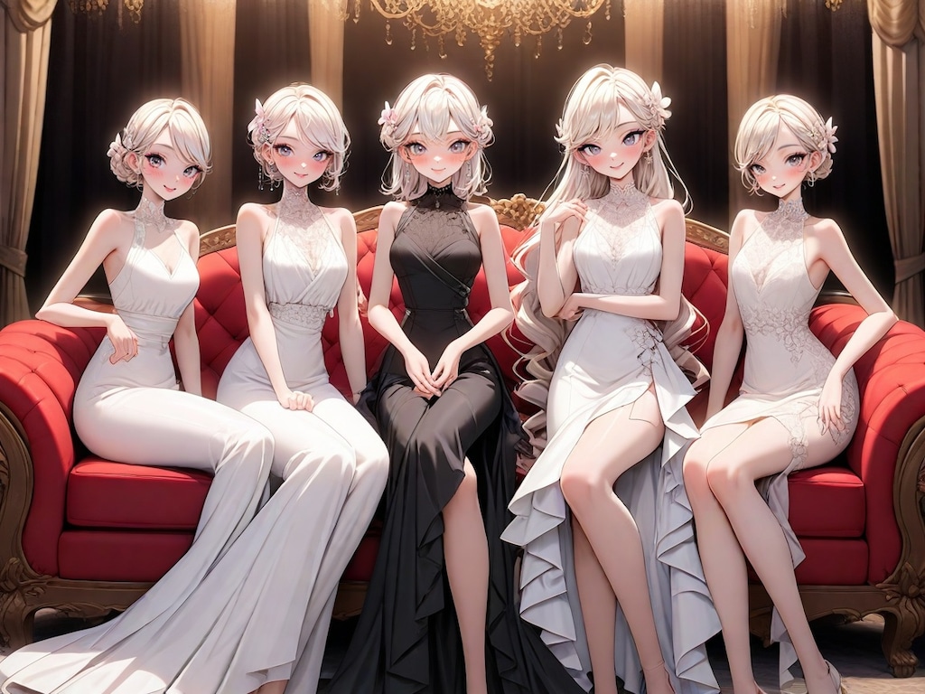 銀髪ママと娘達