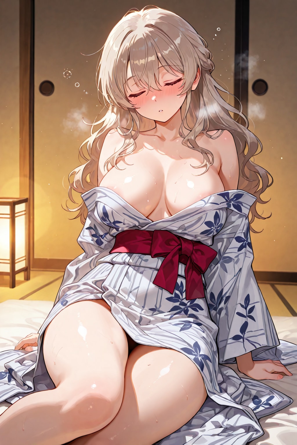 座りなが寝てる酔ったレイナさん