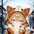 いや、寒いからって流石にその恰好で出歩くのは……。 3枚目