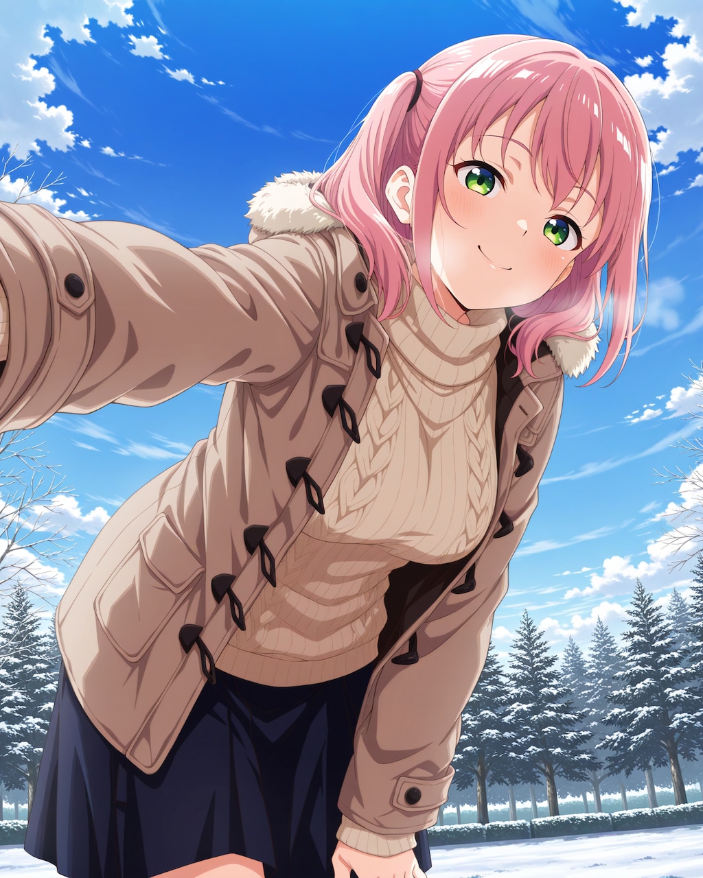 雪で転んだ時に手を差し伸べる子