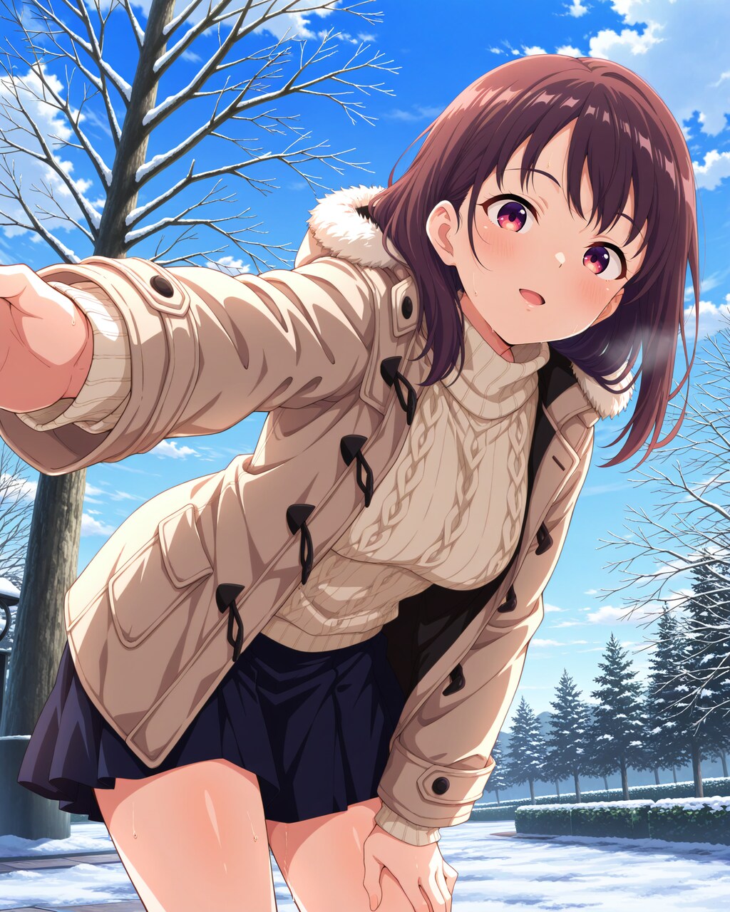 雪で転んだ時に手を差し伸べる子