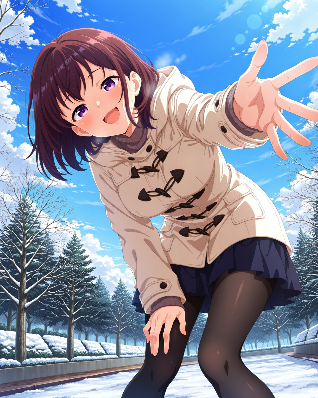 雪で転んだ時に手を差し伸べる子