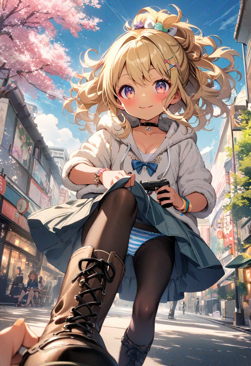 スカートの中を覗いたな♡