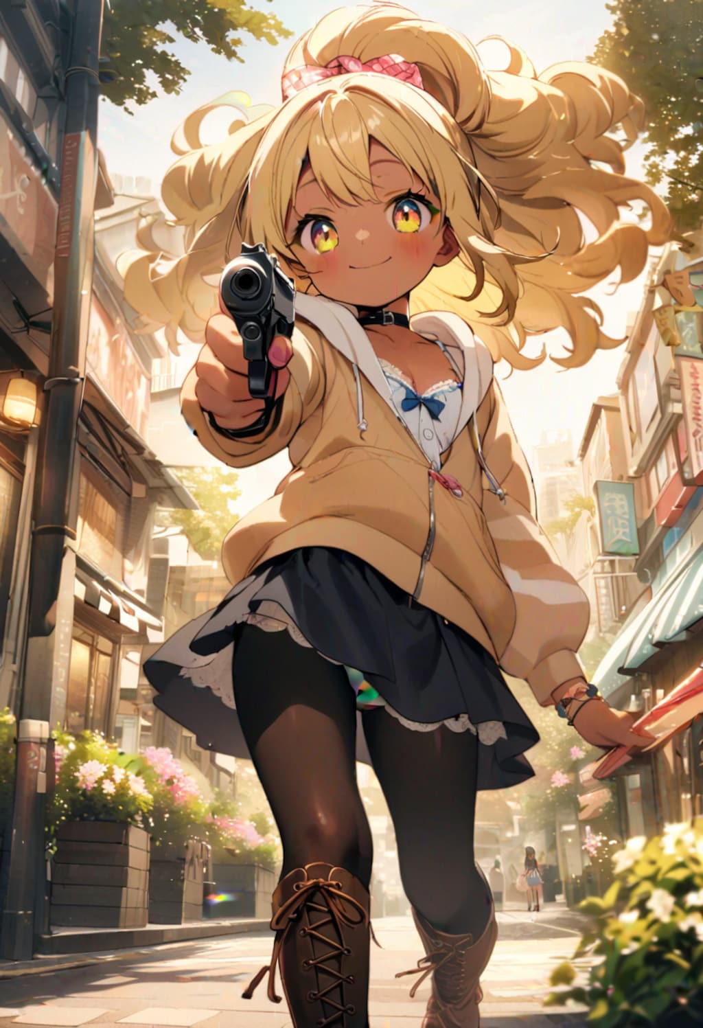 スカートの中を覗いたな♡