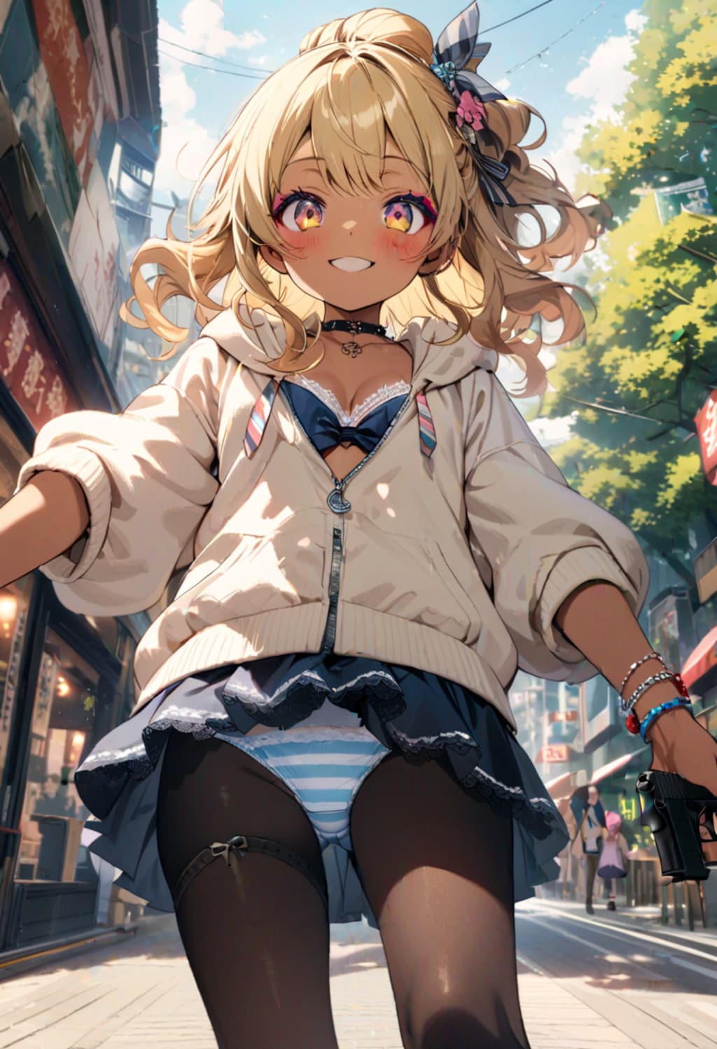 スカートの中を覗いたな♡