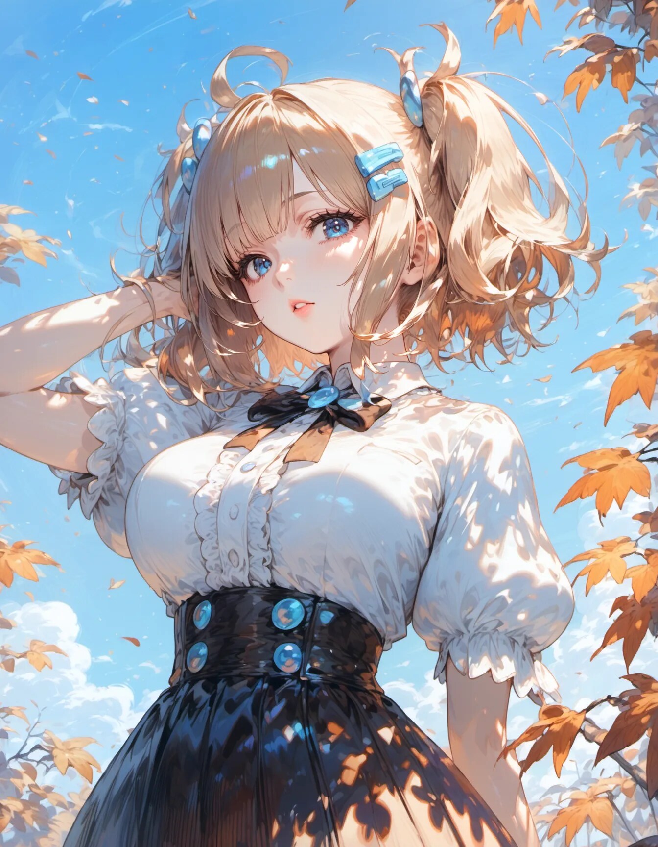 Autumn Buttons and Blue Skies | の人気AIイラスト・グラビア