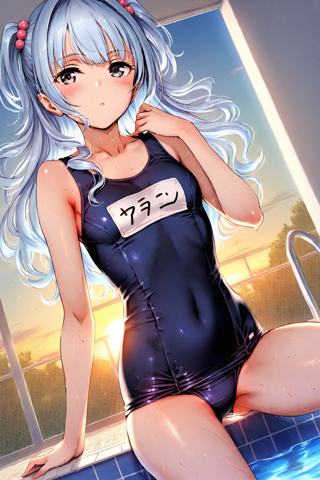 私もちょっと泳ごうと思っただけよ