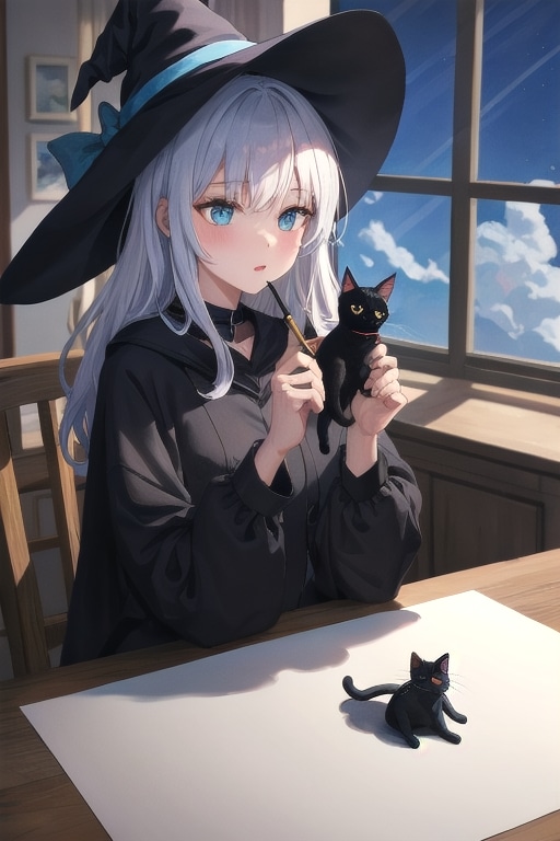 魔女と猫 | の人気AIイラスト・グラビア