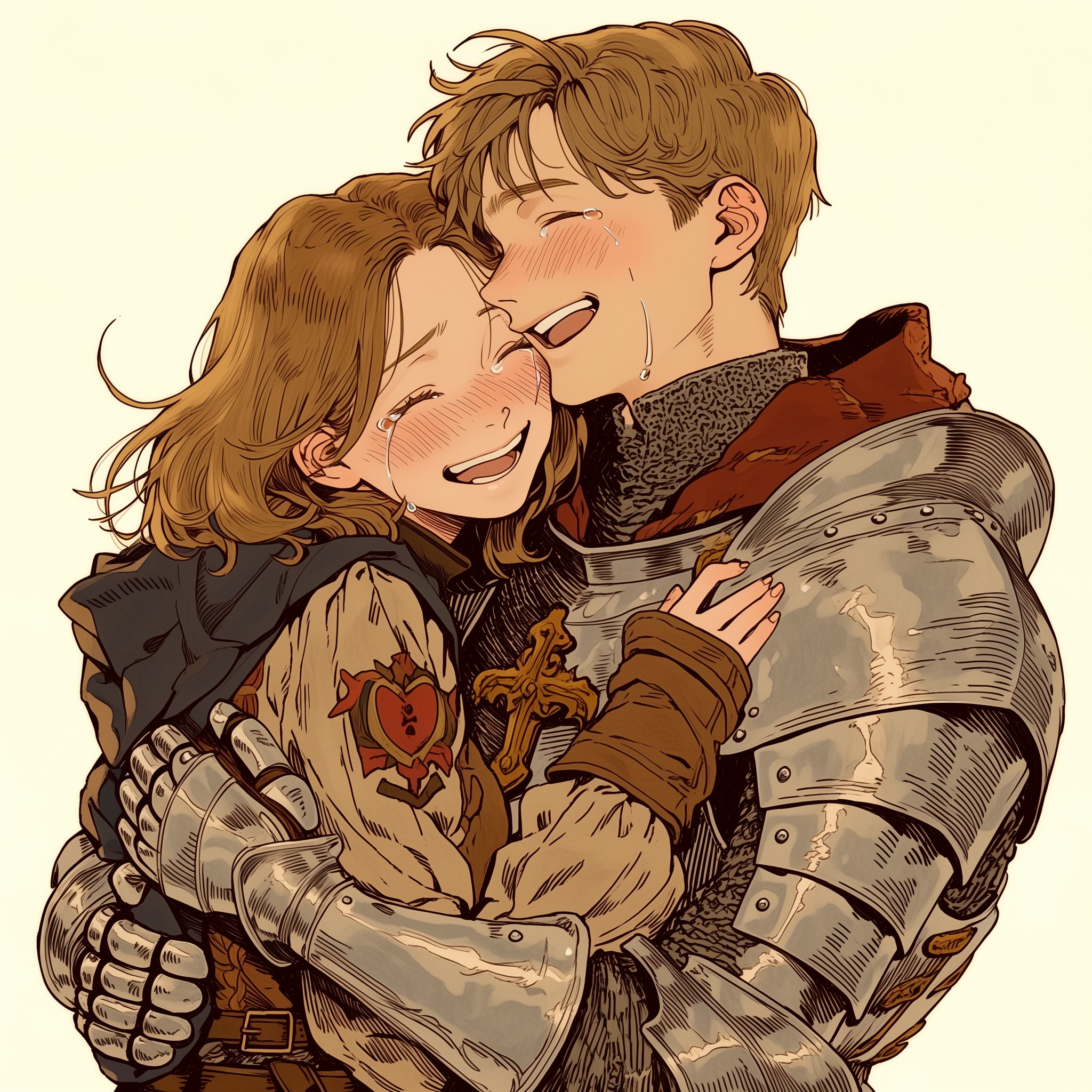 Niji 7 人体表現01(ハグ、抱きしめる) | の人気AIイラスト・グラビア